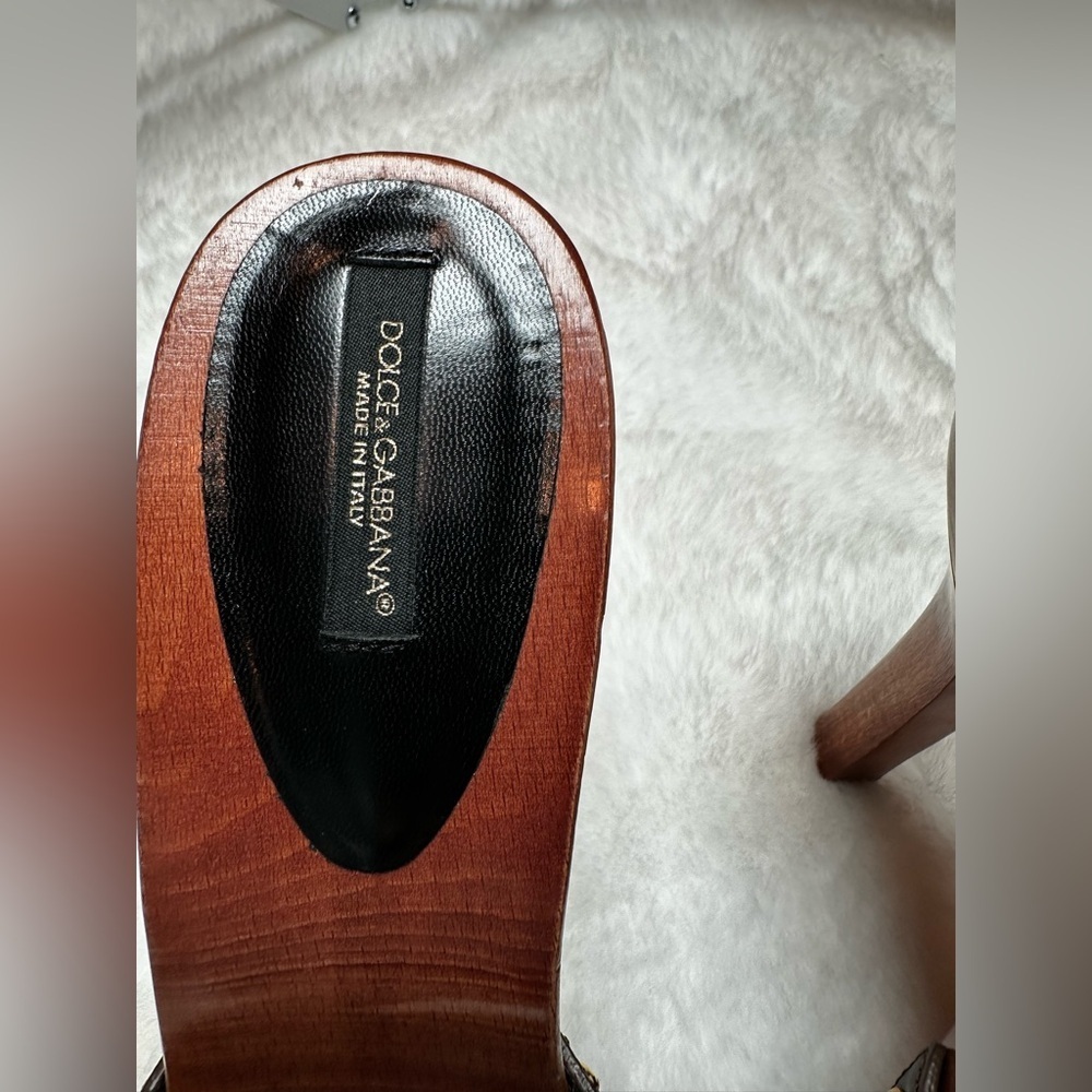 Dolce & Gabbana Women's Floral Mules - Black and Brown - Picture 4 of 17